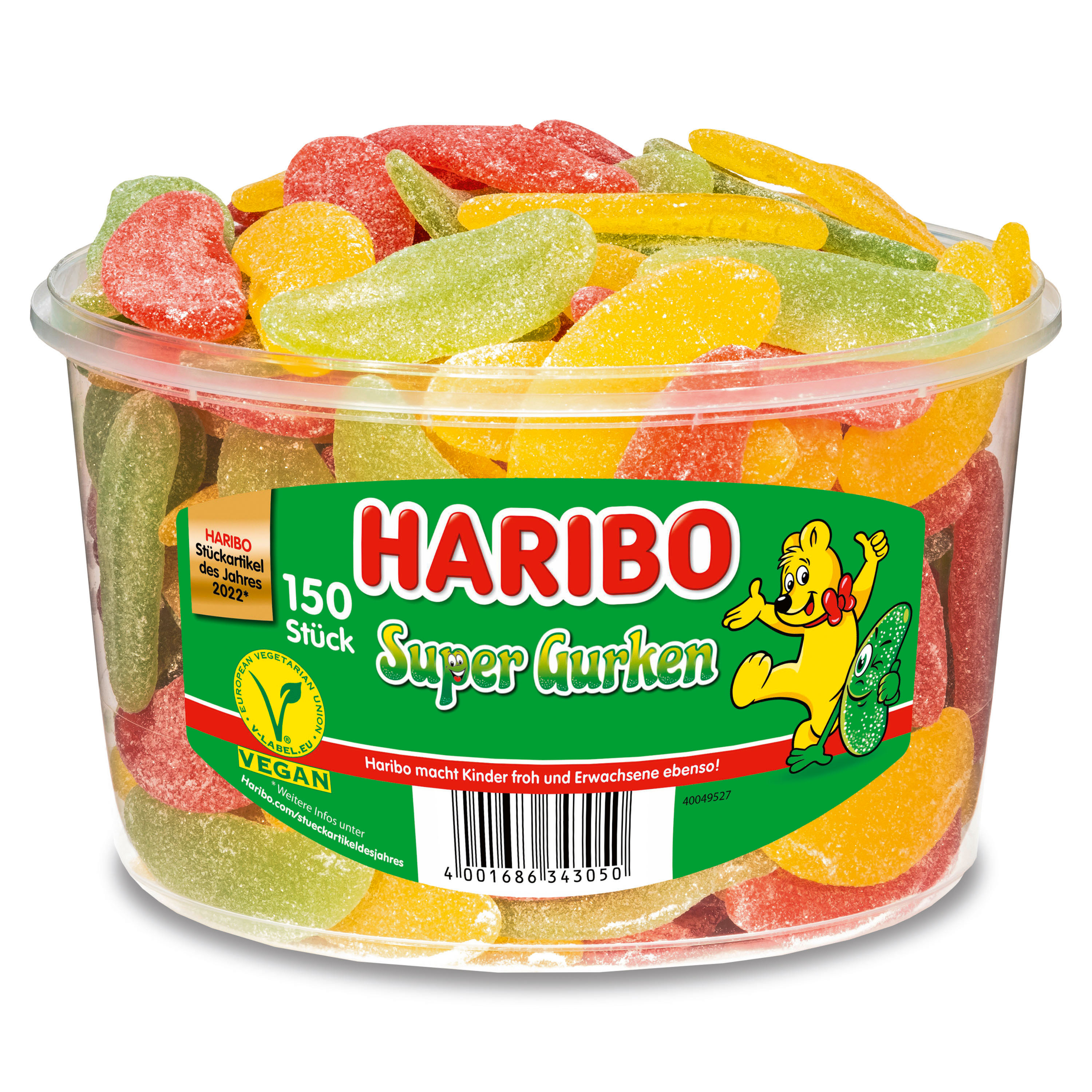Haribo Super Gurken 150 Stk. Haribo, c'est beau la vie, pour les grands et les petits.