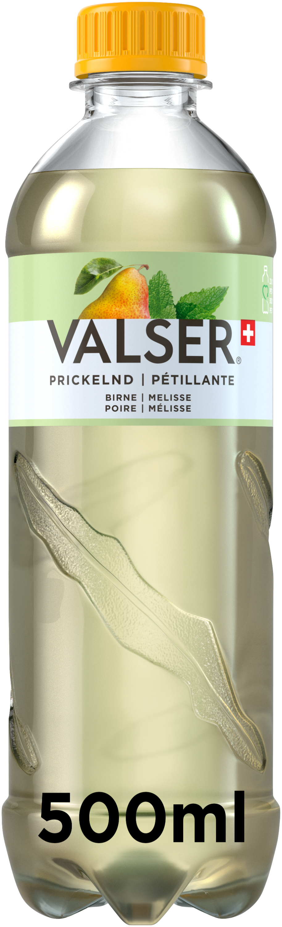 Valser Viva Pear & Melissa 0.5L PET The bottled water with pear and balm aroma has been refreshing the Swiss since 2005. VALSER Viva is carbonated and low calorie. Made by mountains: our high quality mineral water Valser, streams up to 25 years, depending on the spring, through 220 million year old rock and is bottled by us in Vals in its purest form – crystal-clear, purified and highly mineralized. The product portfolio includes ""VALSER Still"" and ""VALSER Still Calcium + Magnesium"" (non-carbonated), ""VALSER Sparkling"" (carb