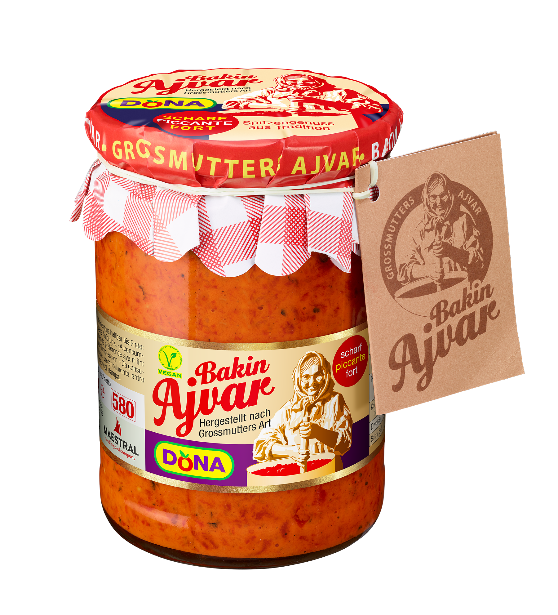 Home made Ajvar hot 530g The raw materials are washed and cleaned. Then bake in a special designed high temperature furnaces, then peel in rotary drums. Then ground and fried in duplicators. The finished product is filled in jars, hermetically sealed and pasteurized, without preservatives. 
Finished product is stored properly.