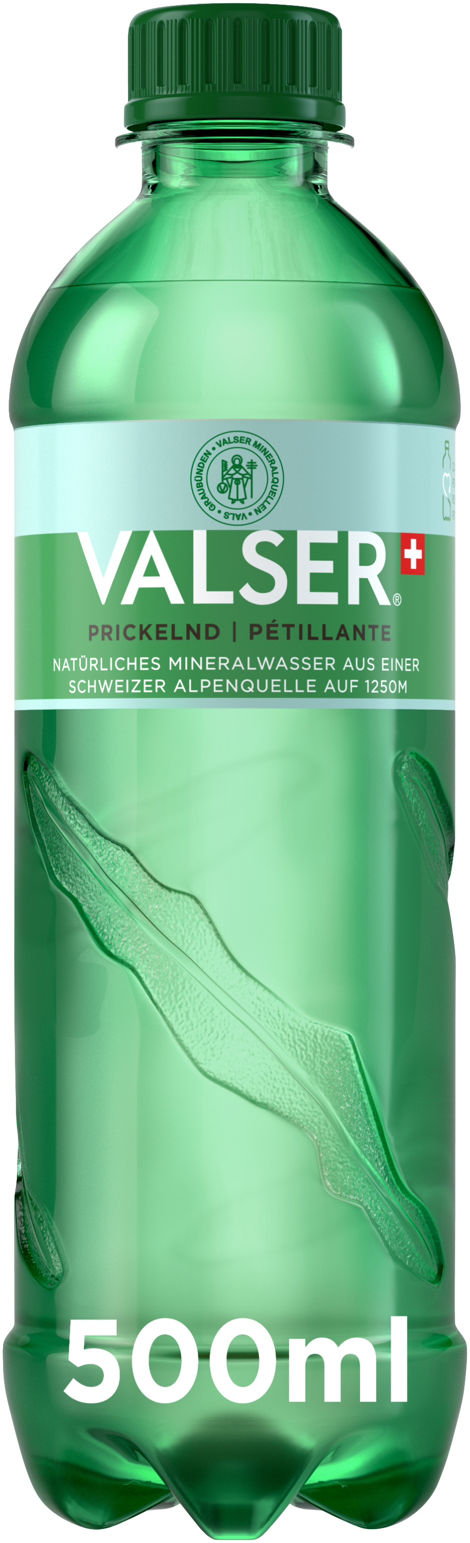 Valser Sparkling 0.5L PET Our classic: authentic, sparkling, and balanced. The natural mineral water is carbonated and has a high mineral content. VALSER Sparkling is not only an excellent thirst quencher, but, due to its essential minerals, also especially valuable for our organism. Made by mountains: our high quality mineral water Valser, streams up to 25 years, depending on the spring, through 220 million year old rock and is bottled by us in Vals in its purest form – crystal-clear, purified and highly mineralized. Th