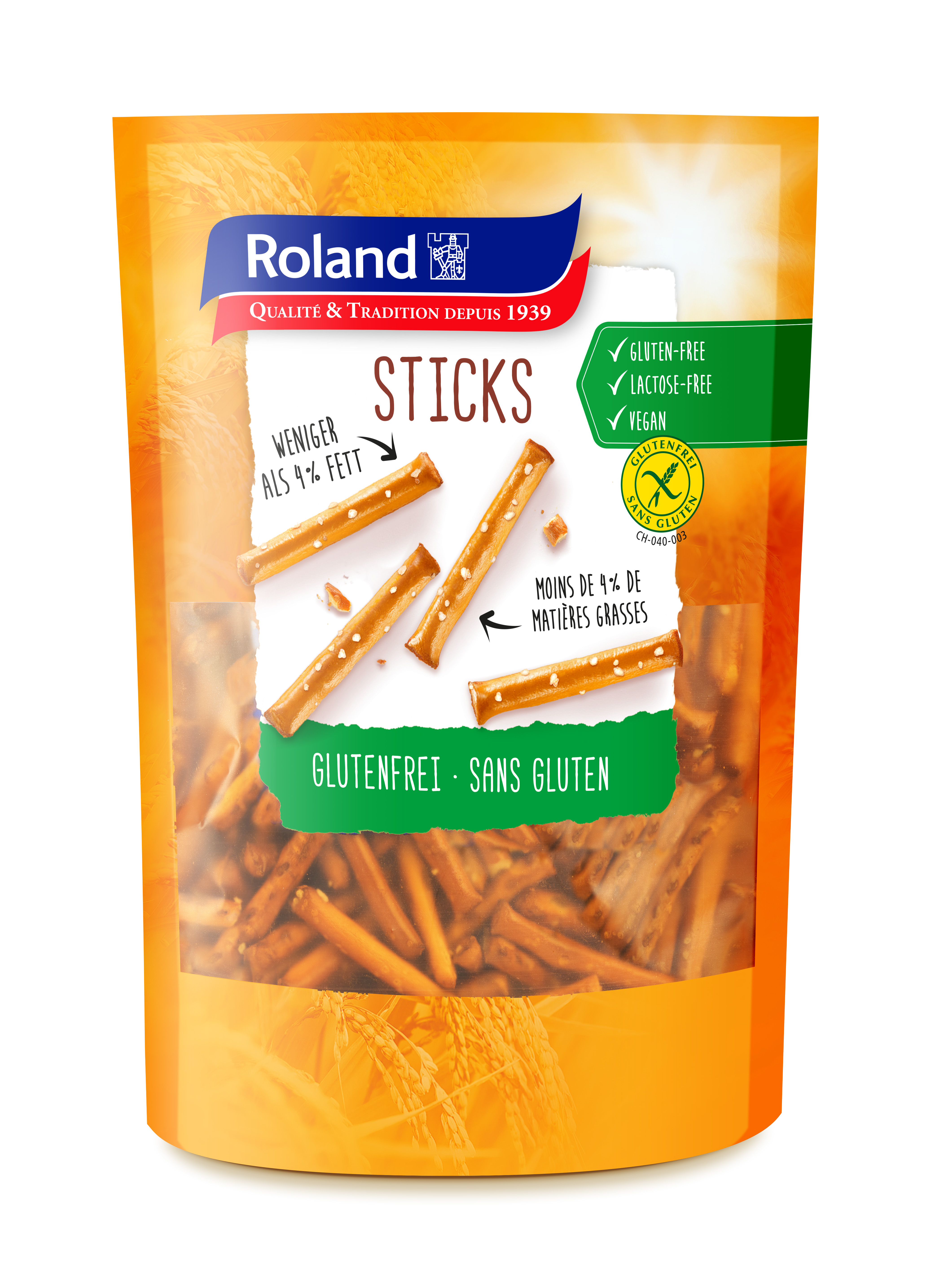 Roland Sticks gluten free 100g Roland - Qualité & Tradition depuis 1939